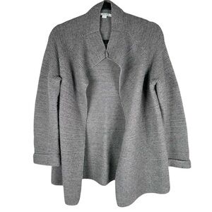 Boden Fiona Gray Wool Alpaca Blend Chunky Knit Open Cardigan Sweater Size US 8